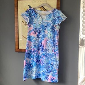 Lilly Pulitzer slit neck dress/cover up Sz 10-12 (XL)